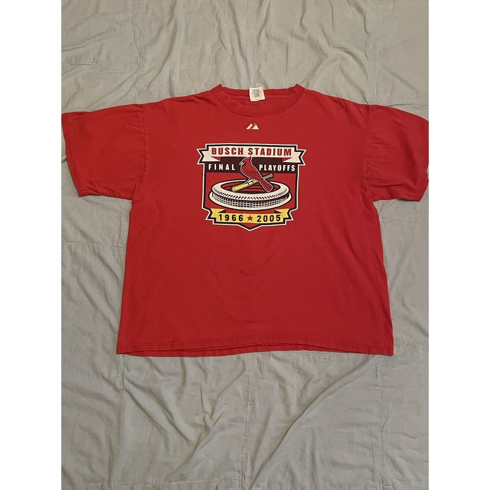 Men's St. Louis‎ Cardinals 2005 Busch Stadium Final Playoffs Red T-Shirt Size XL